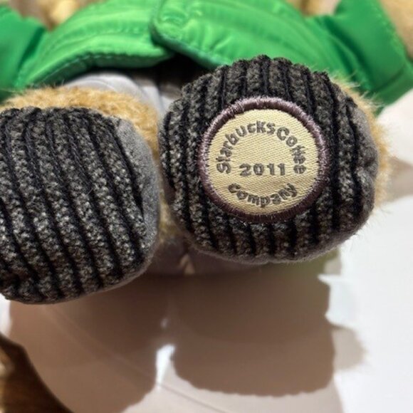 STARBUCKS 104th Edition Bearista Bear Plush Toy 2011 Green Puffer Jacket Fur Hat - Picture 5 of 8